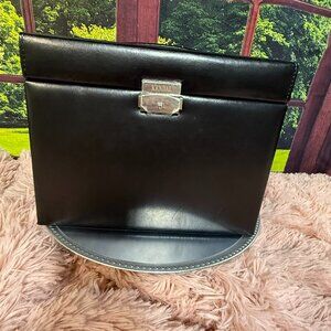 Kendal Black Leather Jewelry Box including a Travel Box